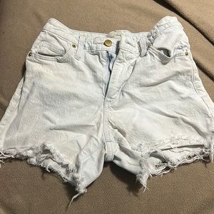 White jean shorts